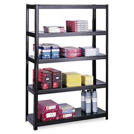 Safco Boltless Steel Shelving, Five-Shelf, 36w x 18d x 72h, Black 5245BL